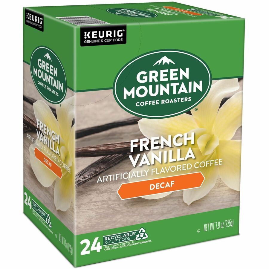 Green Mountain Coffee K-Cup, Pod Coffee - Compatible with Keurig Brewer - Light - K-Cup, Pod - Decaf, French Vanilla - Kosher - Decaffeinated - 24 / Pack