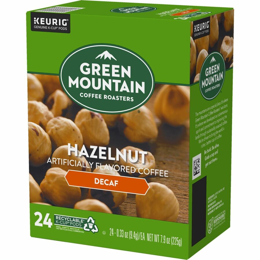 Green Mountain Coffee K-Cup, Pod Hazelnut Decaf Coffee, Keurig Single-Serve K-Cup pods, Light Roast, 24 Count - Compatible with Keurig Brewer - Light - K-Cup, Pod - Hazelnut, Decaf - Kosher - Decaffeinated - 24 / Pack
