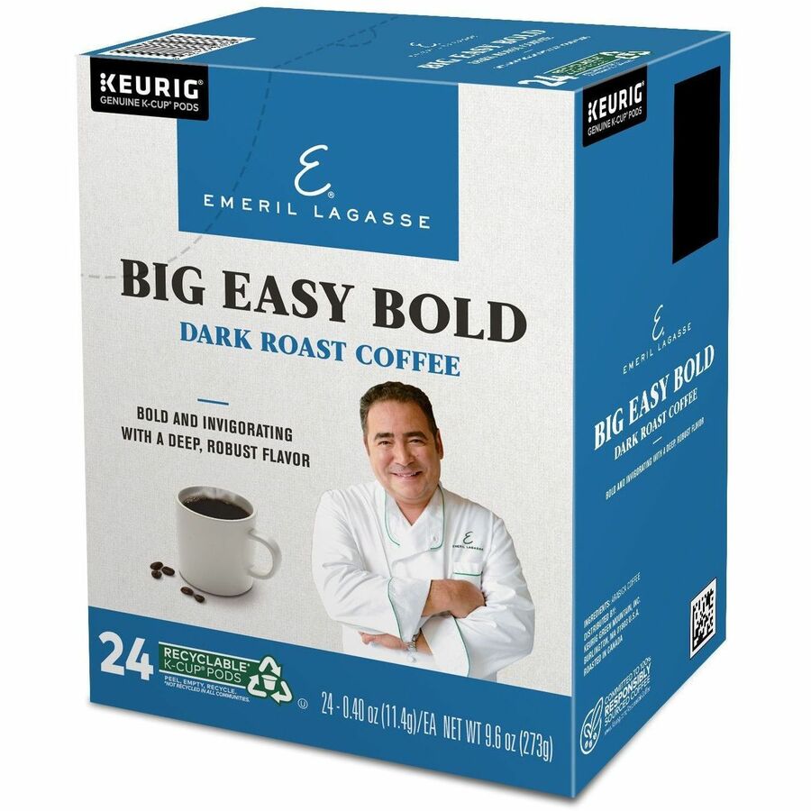 Emeril's K-Cup, Pod Big Easy Bold Coffee - Compatible with Keurig Brewer - Regular - Dark - K-Cup, Pod - Roasted - Kosher - 24 / Pack