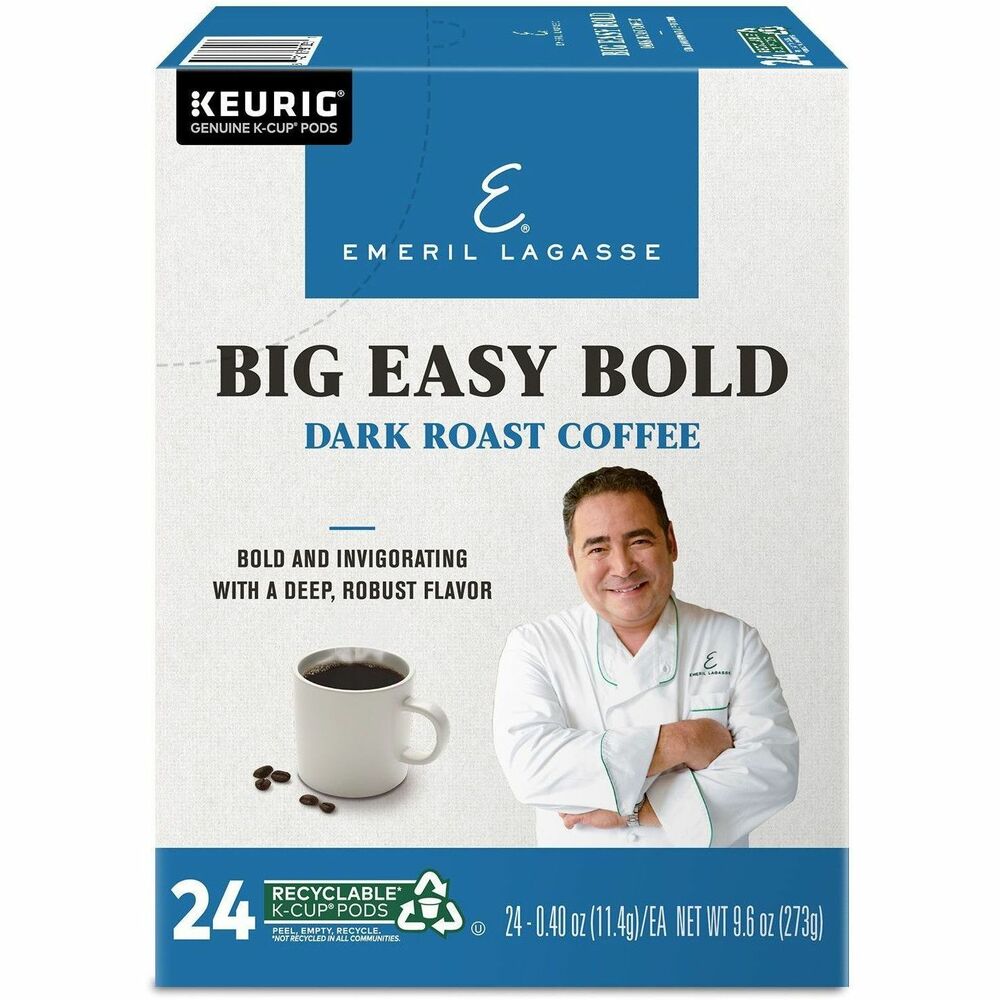 Emeril's K-Cup, Pod Big Easy Bold Coffee - Compatible with Keurig Brewer - Regular - Dark - K-Cup, Pod - Roasted - Kosher - 24 / Pack