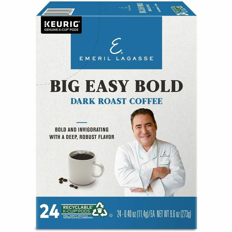 Emeril's K-Cup, Pod Big Easy Bold Coffee - Compatible with Keurig Brewer - Regular - Dark - K-Cup, Pod - Roasted - Kosher - 24 / Pack