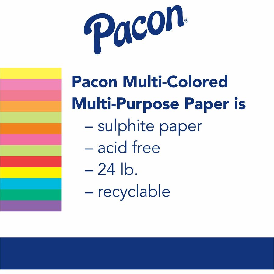 Pacon Kaleidoscope Multipurpose Paper - Hot Pink - Letter - 8 1/2" x 11" - 24 lb Basis Weight - Sustainable Forestry Initiative (SFI) - Hot Pink - 500 / Ream