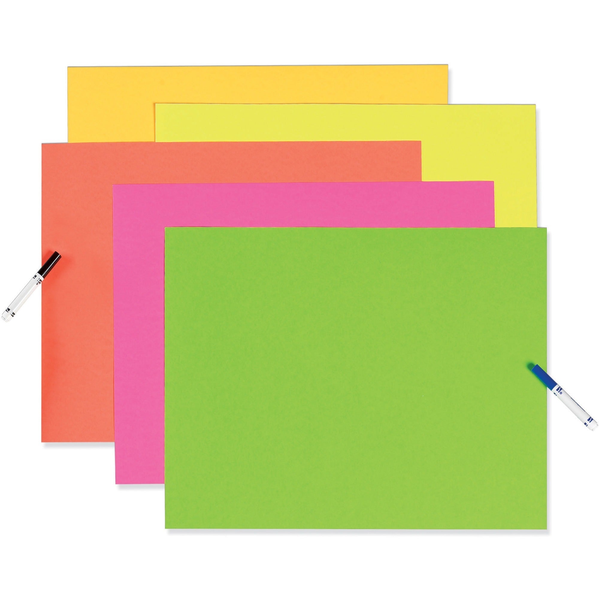 UCreate Fade Resistant Neon Poster Board - 28" Board Height x 22" Board Width - Neon Assorted Surface - Fade Resistant, Rigid - 25 / Carton