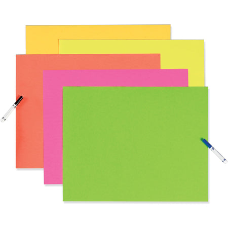 UCreate Fade Resistant Neon Poster Board - 28" Board Height x 22" Board Width - Neon Assorted Surface - Fade Resistant, Rigid - 25 / Carton