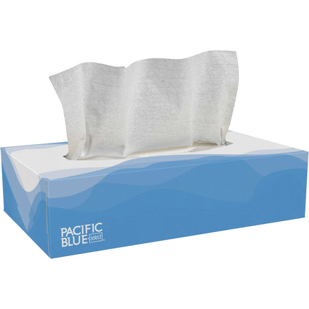 Pacific Blue Select Facial Tissue by GP Pro - Flat Box - 2 Ply - 8.33" Width x 8" Length - White - Paper/ - 100 / Box