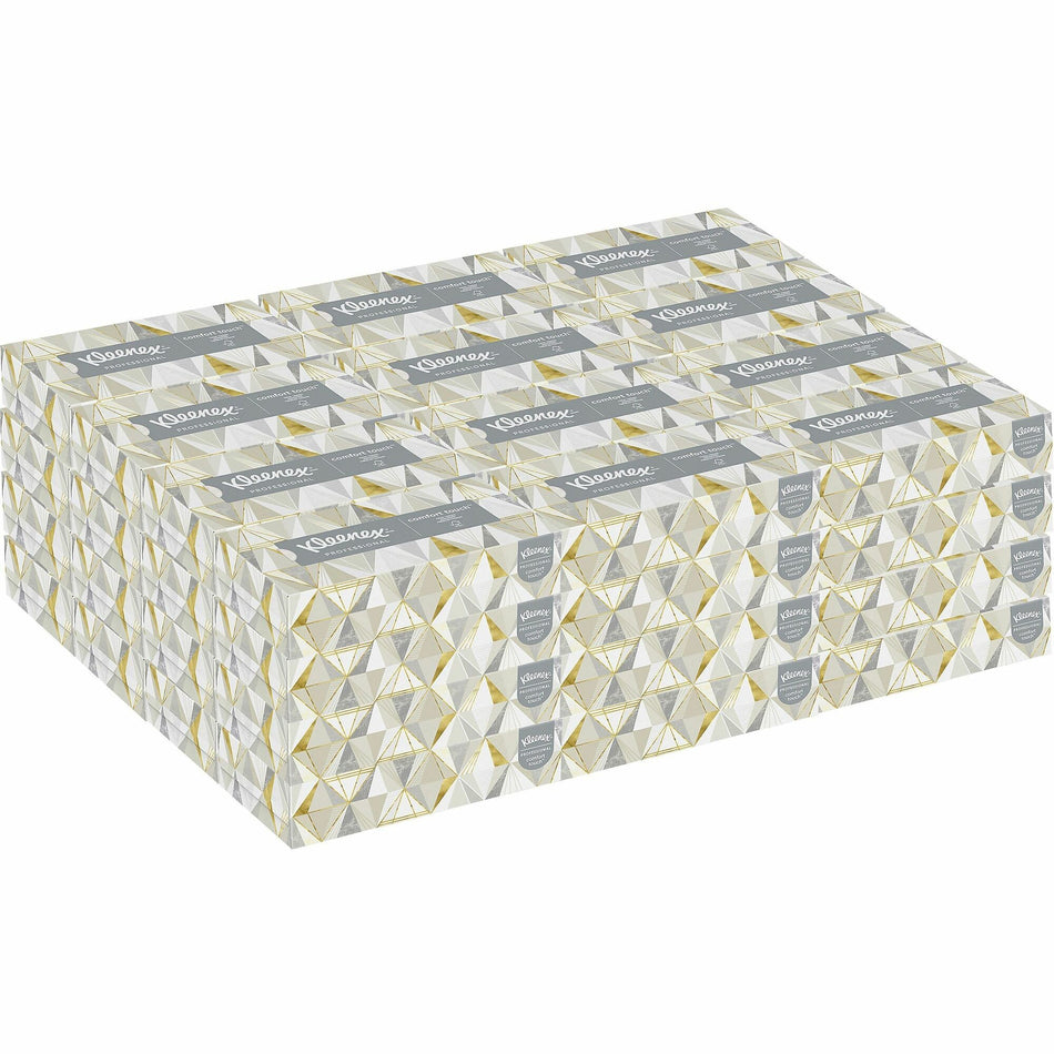 Kleenex Professional Facial Tissue for Business - Flat Box - 2 Ply - 8.40" Width x 8.60" Length - White - 125/Box - 48 / Carton
