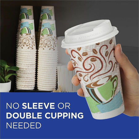 Dixie PerfecTouch 16 oz Insulated Paper Hot Coffee Cups by GP Pro - Alternate-Image4