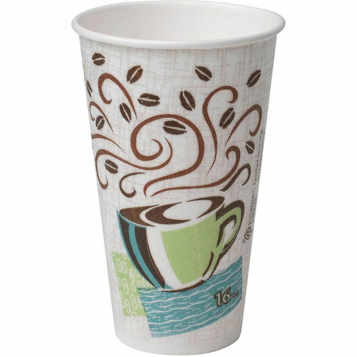 Dixie PerfecTouch 16 oz Insulated Paper Hot Coffee Cups by GP Pro - 2000