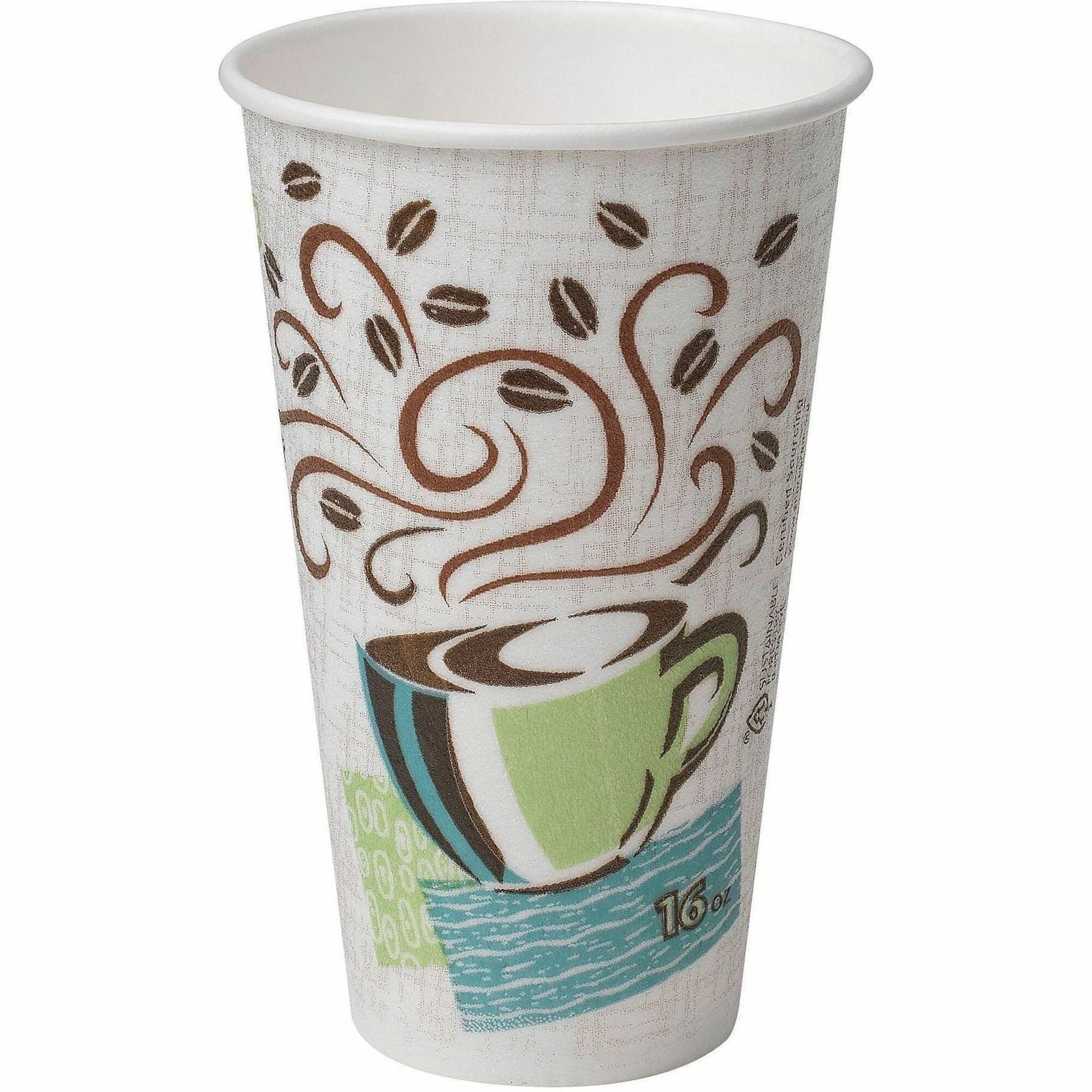 Dixie PerfecTouch 16 oz Insulated Paper Hot Coffee Cups by GP Pro - 2000