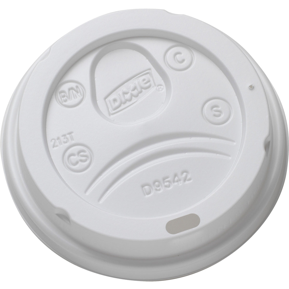 Dixie Round Plastic Drink-thru Lid in White - 100/Pack - Cups