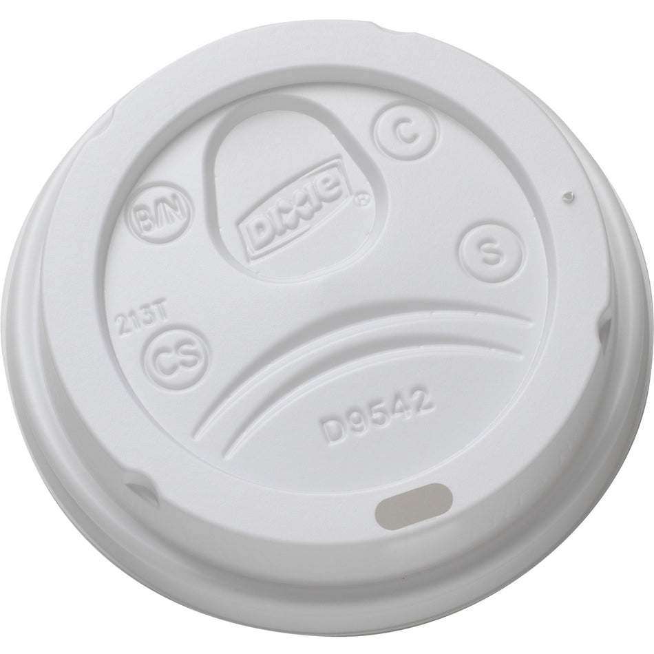 Dixie Drink-thru Lid - Round - Plastic - White - 100 / Pack