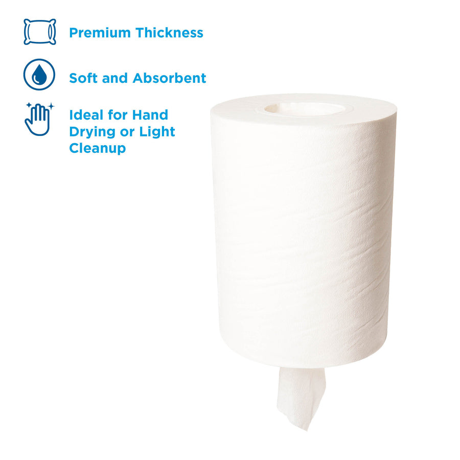 SofPull Centerpull Junior Capacity Paper Towels - 1 Ply - 12" Width x 7.80" Length - 225 Sheets/Roll - White/ - 8 / Carton