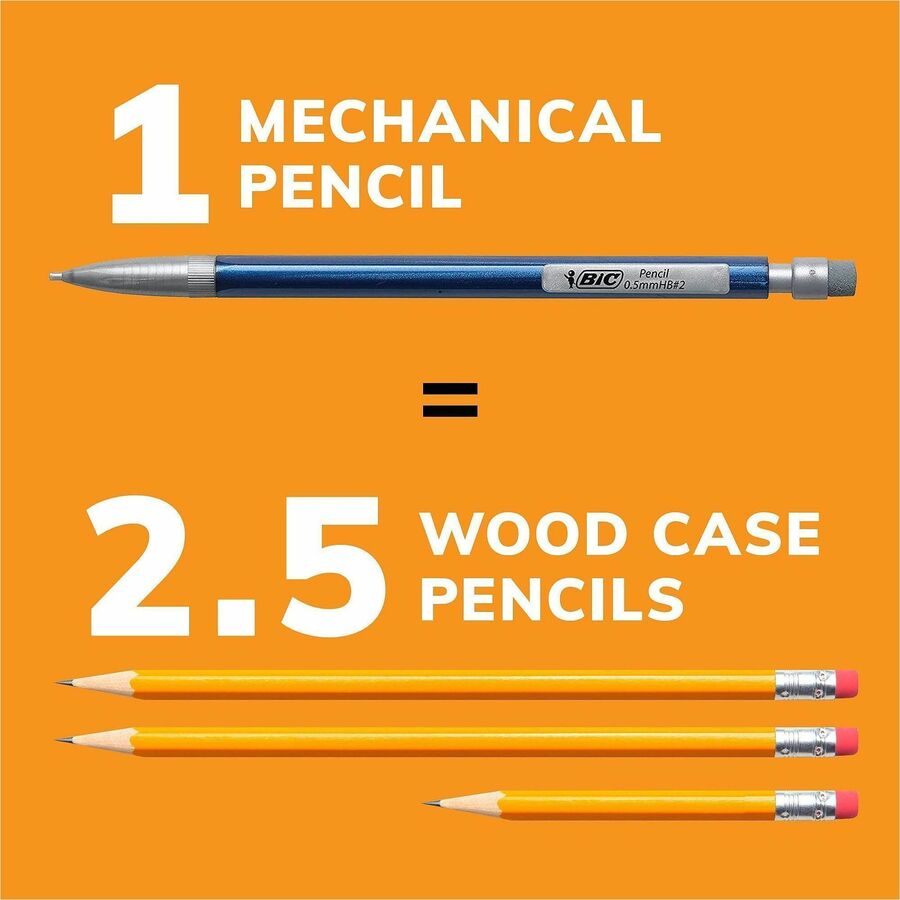 BIC Xtra-Precision Mechanical Pencils - 0.5 mm Lead - # 2.5 - Assorted Barrel - 24 / Pack