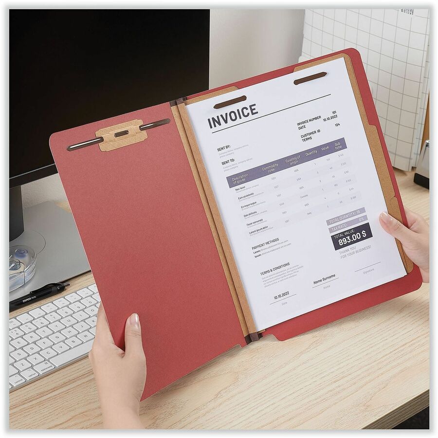 Universal Straight Tab Cut Letter Recycled Classification Folder - Alternate-Image2