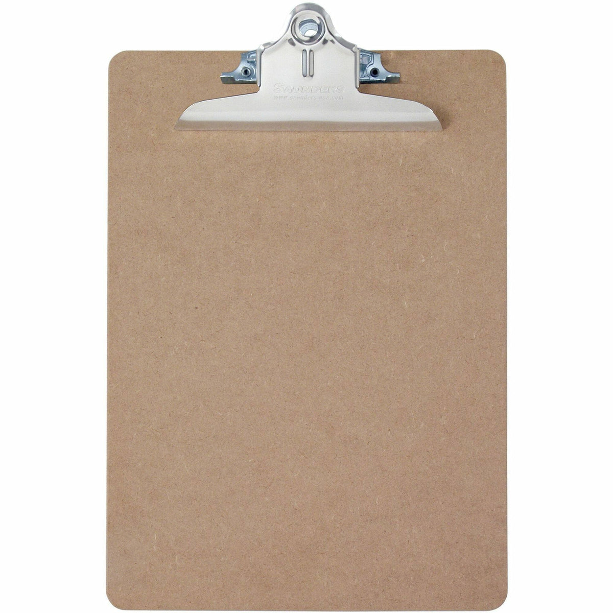 Saunders Brown Hardboard Clipboards - 1" Clip Capacity - 8 1/2" x 11" Sheet Size - Spring Clip - Standard - Hardboard - Brown - 1 Each