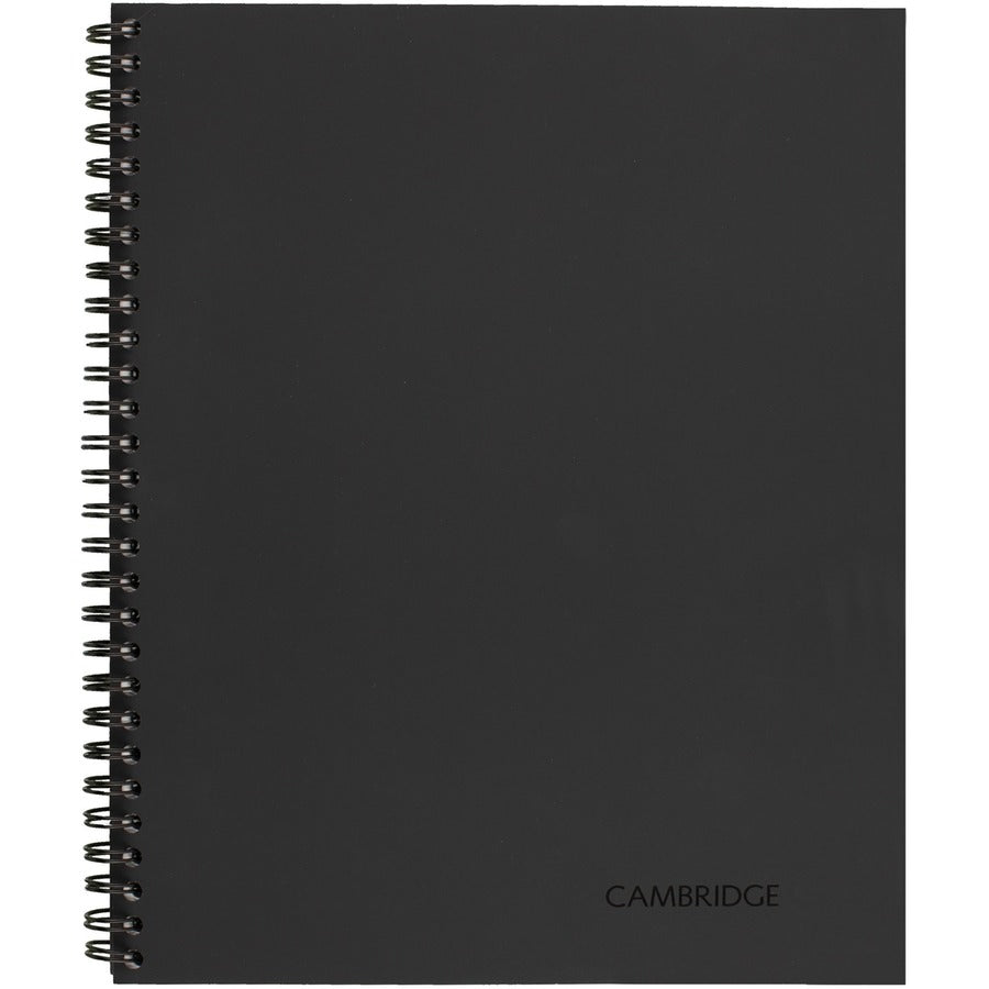 Mead Legal Business Notebook - 80 Sheets - Wire Bound - 0.28" Ruled - 20 lb Basis Weight - 6" x 9 1/2" Sheet Size - White Paper - Black Linen Cover - Pocket, Tab, Subject, Perforated, Flexible Cover - 1 Each