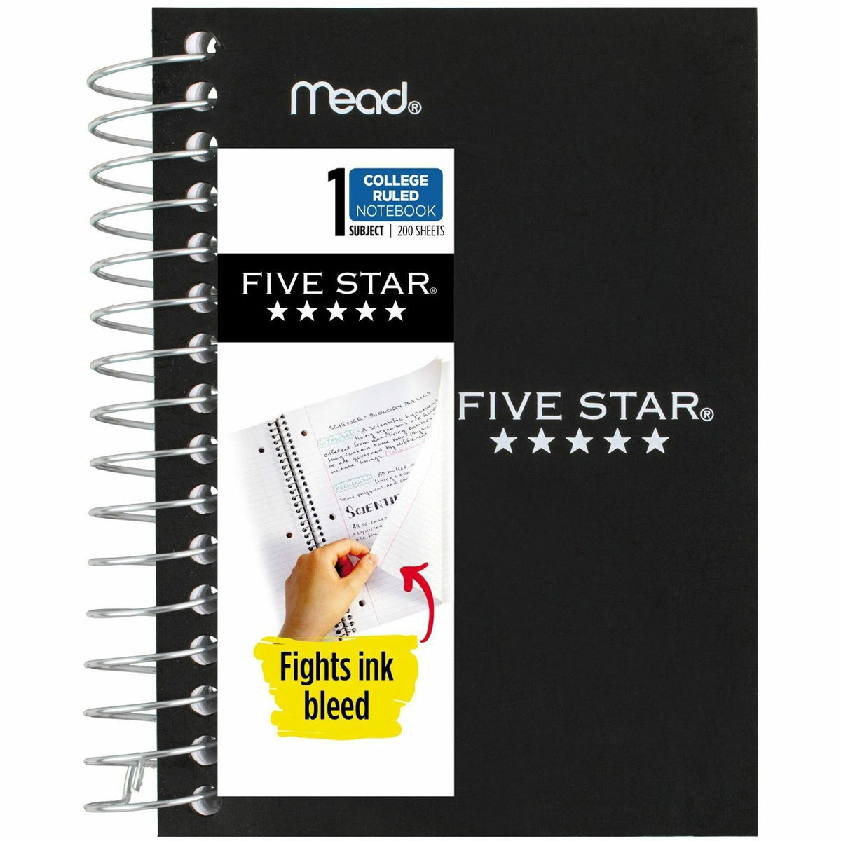 Mead Five Star Fat Lil' Wirebound Notebook - 200 Pages - Plain - Coilock - 4" x 5 1/2" Sheet Size - Assorted Poly Cover - Perforated, Durable Cover, Easy Tear - 1 Each