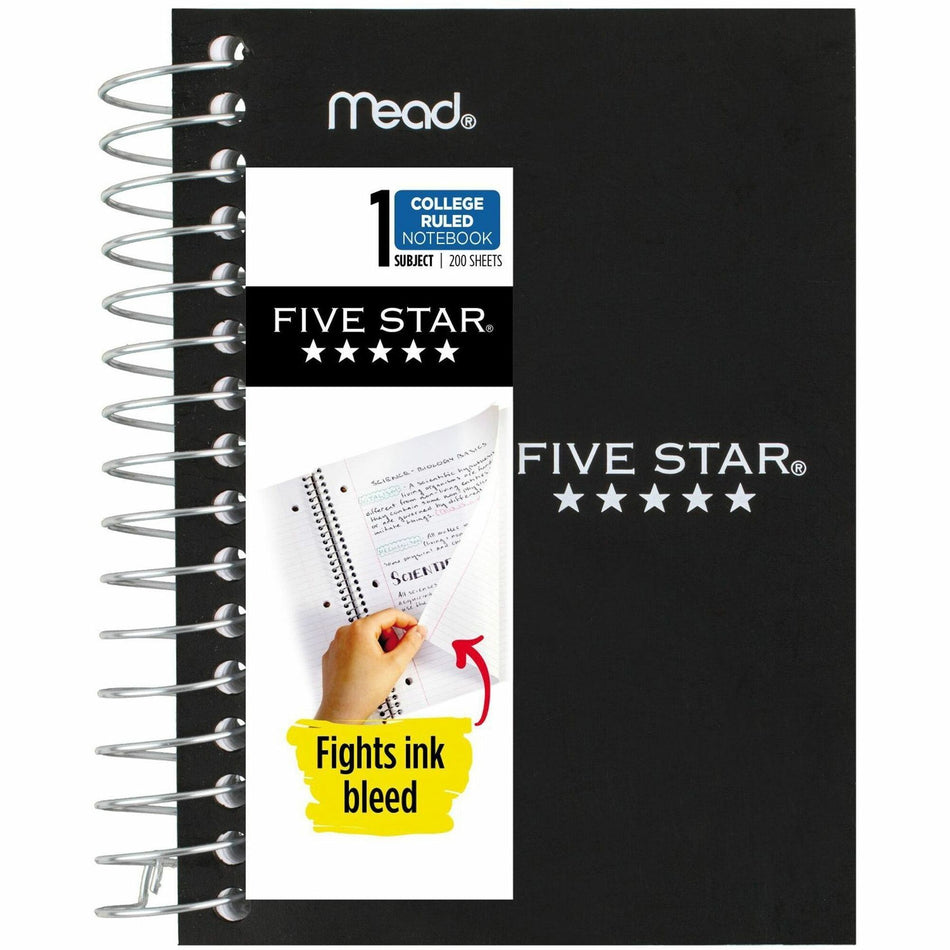 Mead Five Star Fat Lil' Wirebound Notebook - 200 Pages - Plain - Coilock - 4" x 5 1/2" Sheet Size - Assorted Poly Cover - Perforated, Durable Cover, Easy Tear - 1 Each