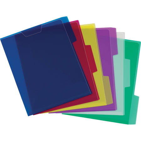 Pendaflex 1/3 Tab Cut Letter Top Tab File Folder - 8 1/2" x 11" - Poly - Blue, Magenta, Yellow, Purple, Lime, Ice - Translucent, Wear Resistant, Water Resistant - 6 / Pack