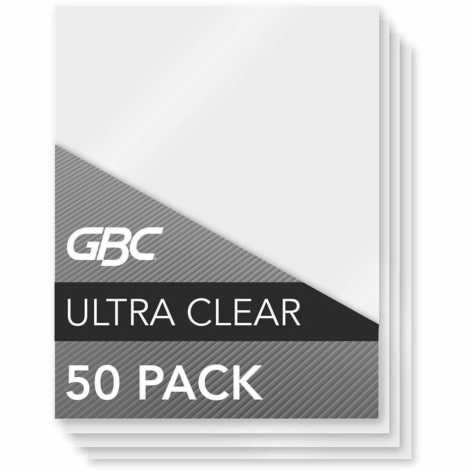 GBC Ultra Clear Thermal Laminating Pouches - Sheet Size Supported: Letter 8.50" Width x 11" Length - Laminating Pouch/Sheet Size: 9" Width x 11.50" Length x 10 mil Thickness - Glossy - for Document, Photo - Clear - 50 / Box