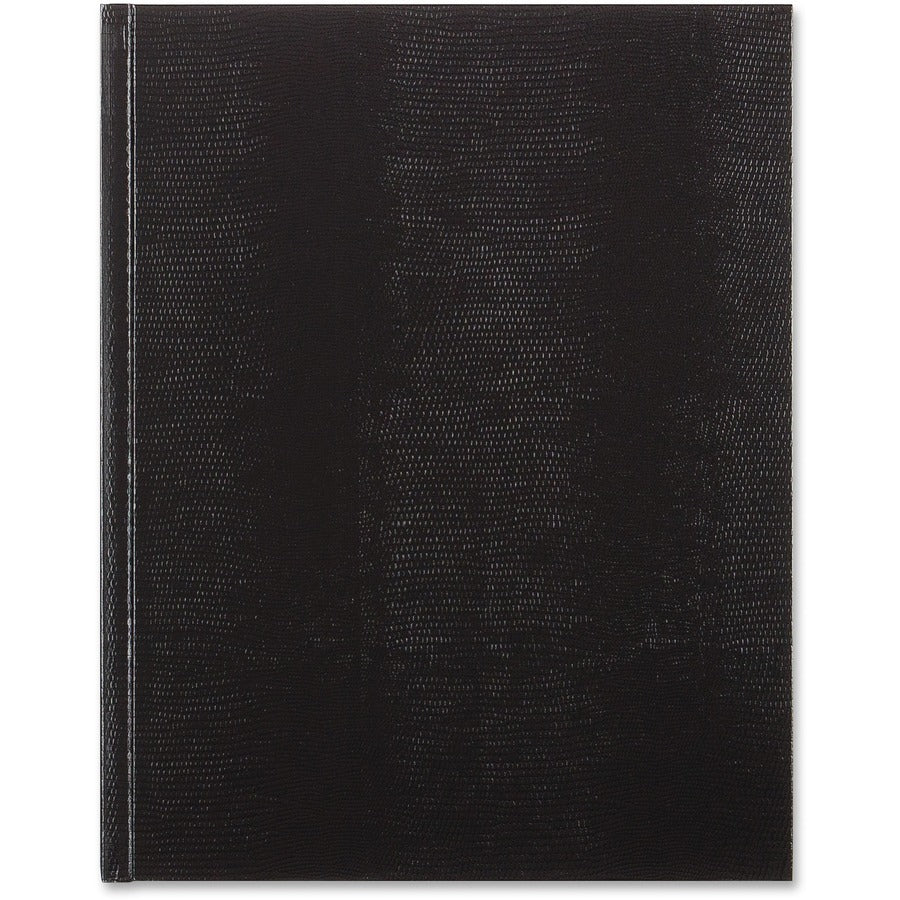 Blueline Hardbound Executive Journal - 150 Sheets - Perfect Bound - Ruled Margin - 11" x 8 1/2" Sheet Size - White Paper - Black Cover - Hard Cover - Recycled - 1 Each