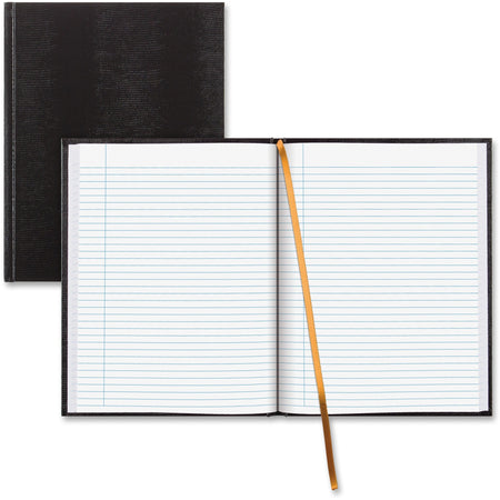 Blueline Hardbound Executive Journal - 150 Sheets - Perfect Bound - Ruled Margin - 11" x 8 1/2" Sheet Size - White Paper - Black Cover - Hard Cover - Recycled - 1 Each