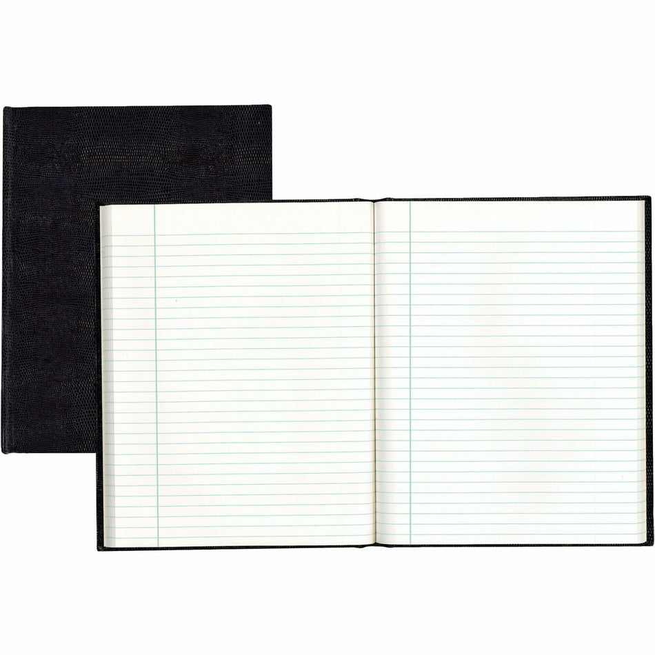 Blueline Hardbound Executive Notebooks - 150 Sheets - Perfect Bound - Ruled Margin - 9 1/4" x 7 1/4" Sheet Size - White Paper - Black Cover - Hard Cover - Recycled - 1 Each