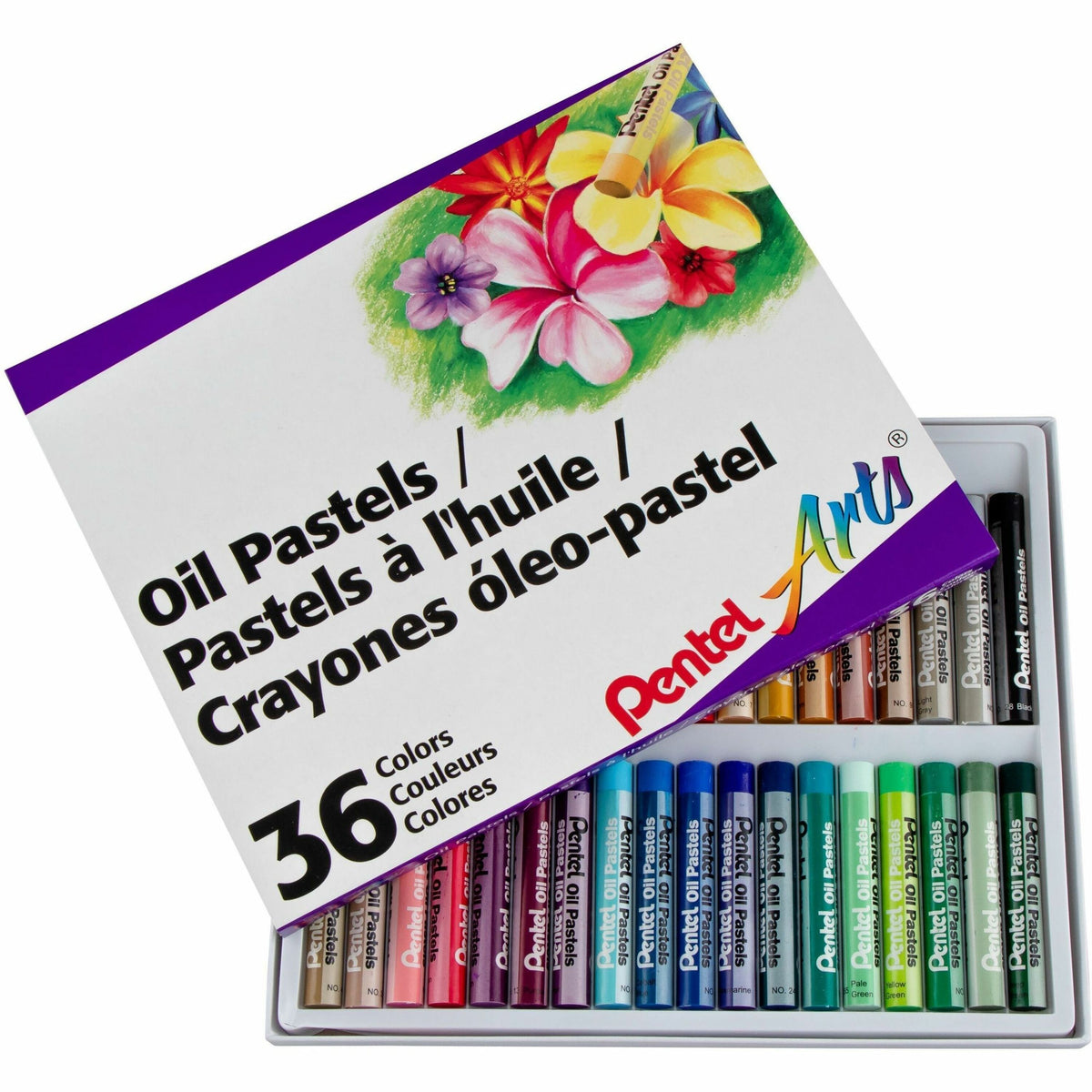 Pentel Arts Oil Pastels - 36 Vibrant Colors - Pastel Sticks
