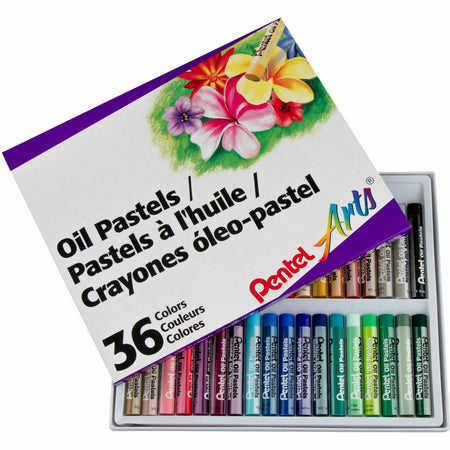 Pentel Arts Oil Pastels - 36 Vibrant Colors - Pastel Sticks