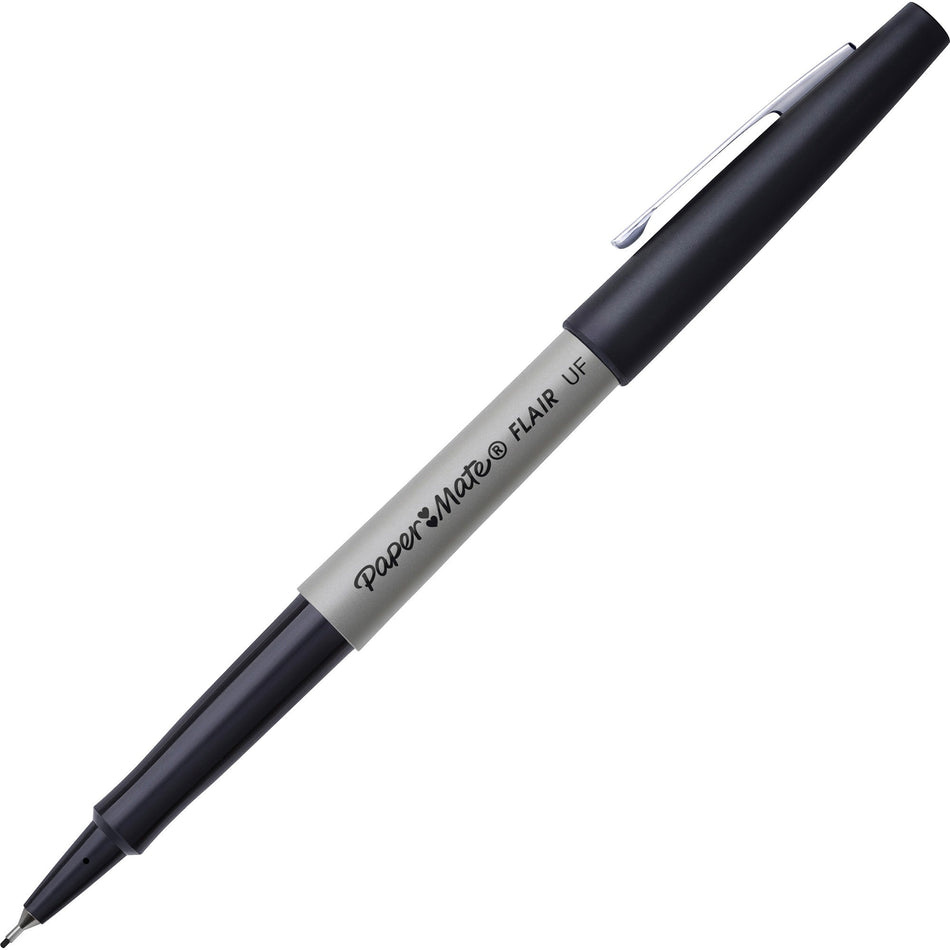 Paper Mate Flair Ultra Fine Pens - Ultra Fine Pen Point - Black Ink - Water Based - 1 Dozen