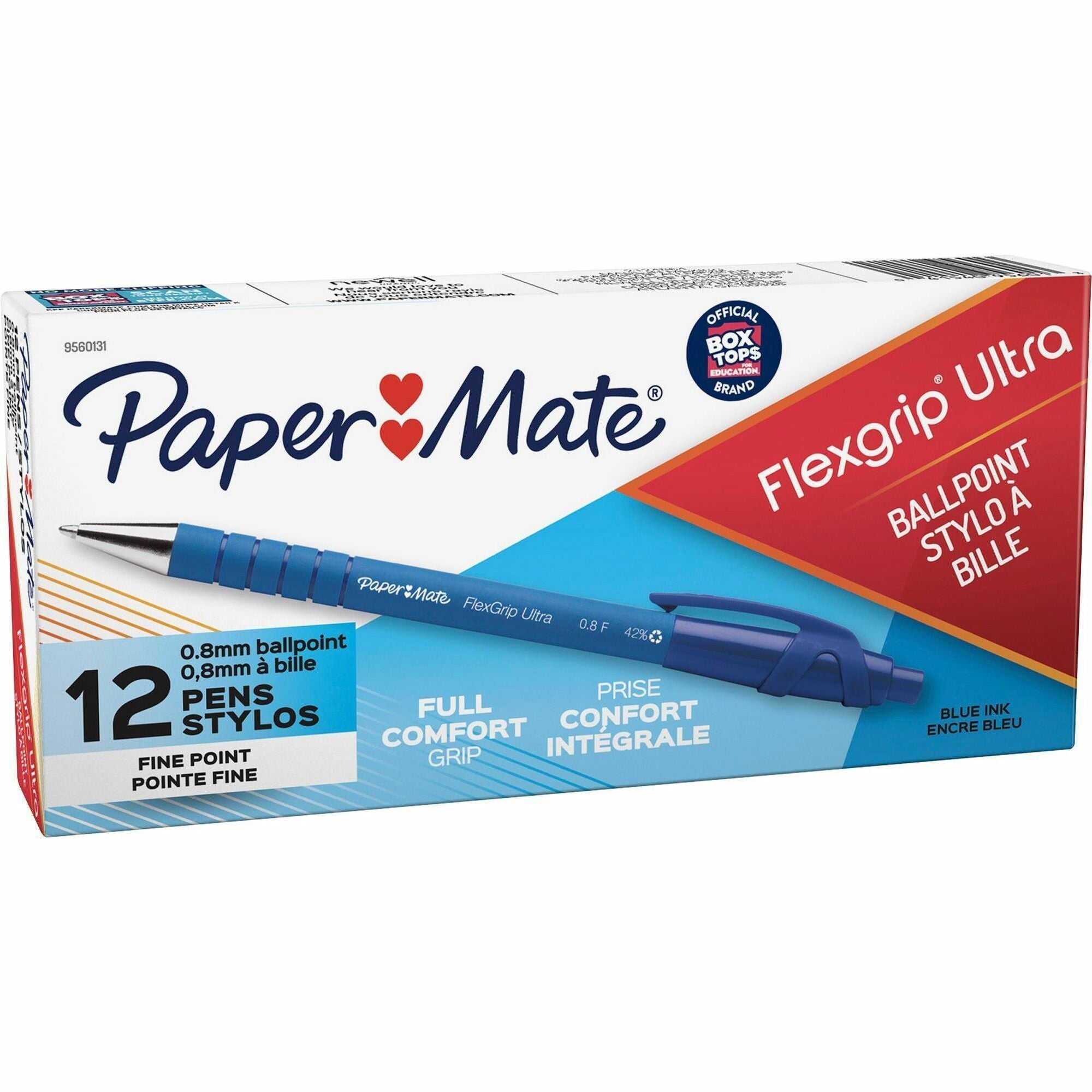 Paper Mate Flexgrip Ultra Retractable Pens - Fine Pen Point - Refillable - Retractable - Blue Ink - Alcohol Based - Rubber Barrel - 1 Each