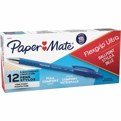 Paper Mate Flexgrip Ultra Retractable Pens: Fine Point Blue Ink Refillable - Pens