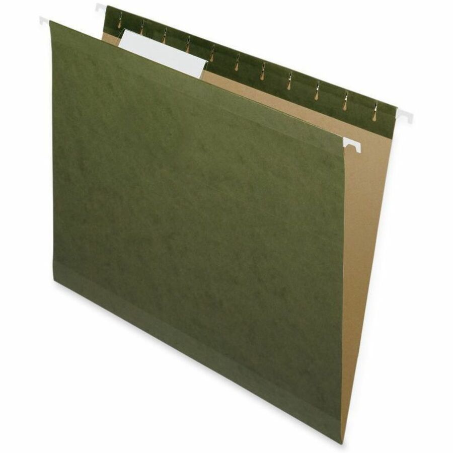 Nature Saver 1/3 Tab Cut Letter Recycled Hanging Folder - 8 1/2" x 11" - Poly - Standard Green - Laminated, Durable - 100% Recycled - 25 / Box