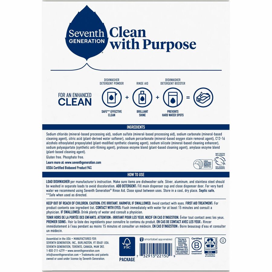 Seventh Generation Dishwasher Detergent - Rear