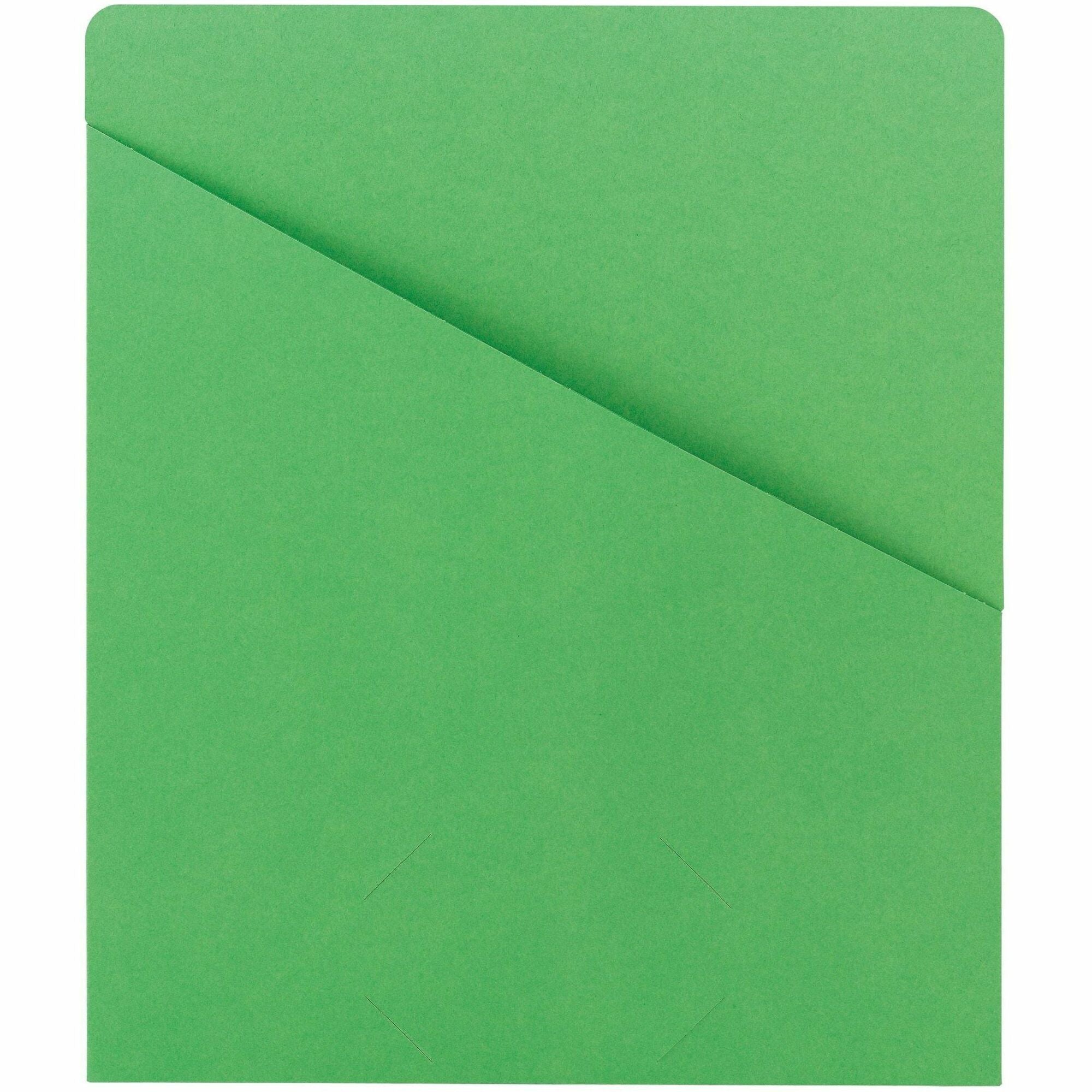 Smead Letter Recycled File Jacket - 8 1/2" x 11" - 1 Front Pocket(s) - 11 pt. - Green - 10% Recycled - 25 / Pack