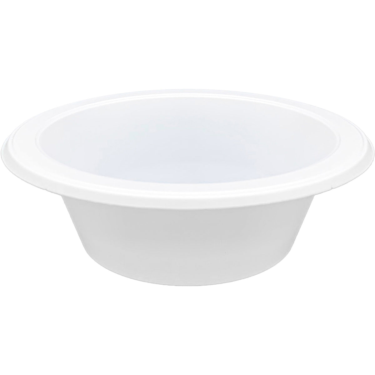 Genuine Joe 12 oz Reusable Plastic Bowls - Serving - Disposable - White - Plastic Body - 125 / Pack