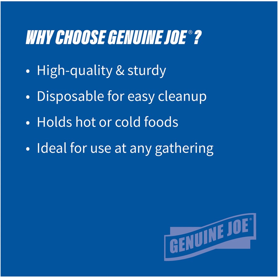 Genuine Joe 12 oz Reusable Plastic Bowls - Serving - Disposable - White - Plastic Body - 125 / Pack