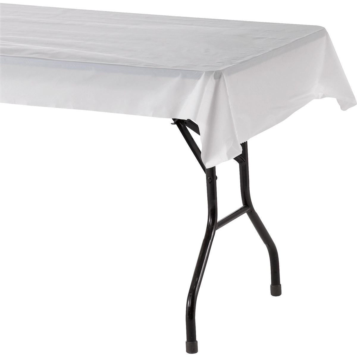 Genuine Joe Banquet-Size Plastic Tablecover - 300 ft Length x 40’’ Width - White - Tablecloths