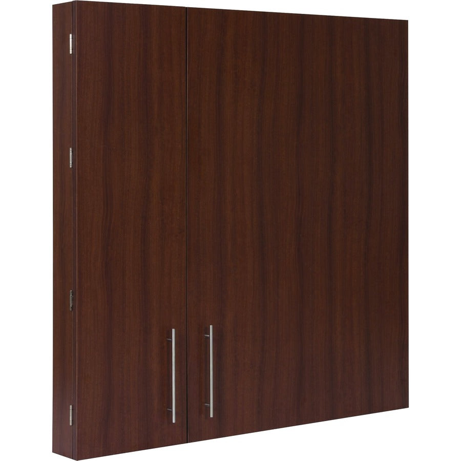 MasterVision 2-door Cherry Conference Cabinet - 48" Board Height x 48" Board Width - Porcelain Steel Surface - Cherry Wood Frame - 1 Each