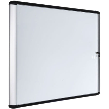 MasterVision Swing Door Enclosed Dry-Erase Board - 39" (3.3 ft) Width x 48" (4 ft) Height - White Porcelain Steel Surface - Aluminum Frame - Rectangle - Magnetic - 1 Each