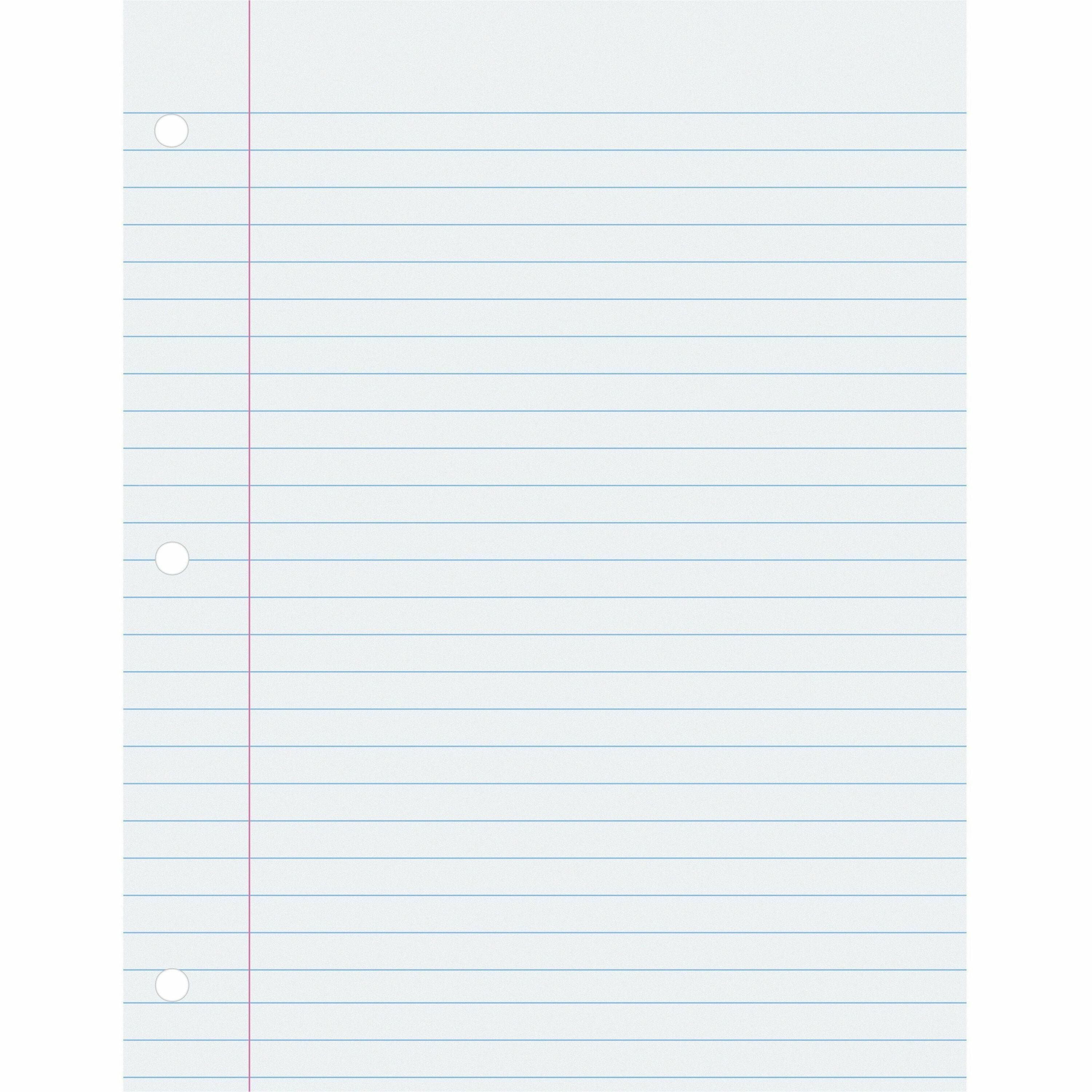 Pacon Ruled Composition Paper - Letter - 500 Sheets - Wide Ruled Front Ruling - 0.37" Ruled - Red Margin - Letter - 8 1/2" x 11" Sheet Size - White Paper - Hole-punched - 500 / Ream