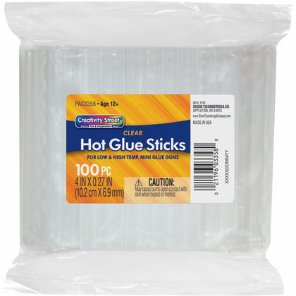 Creativity Street Dual Temp Glue Sticks - 5/16’’ - Clear - 4 oz - 100 Pack - Guns & Accessories