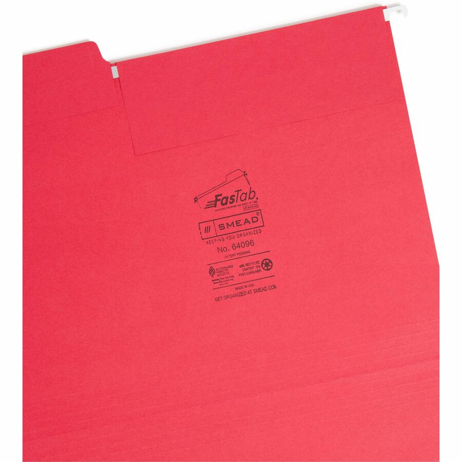 Smead FasTab 1/3 Tab Cut Letter Recycled Hanging Folder - Alternate-Image9