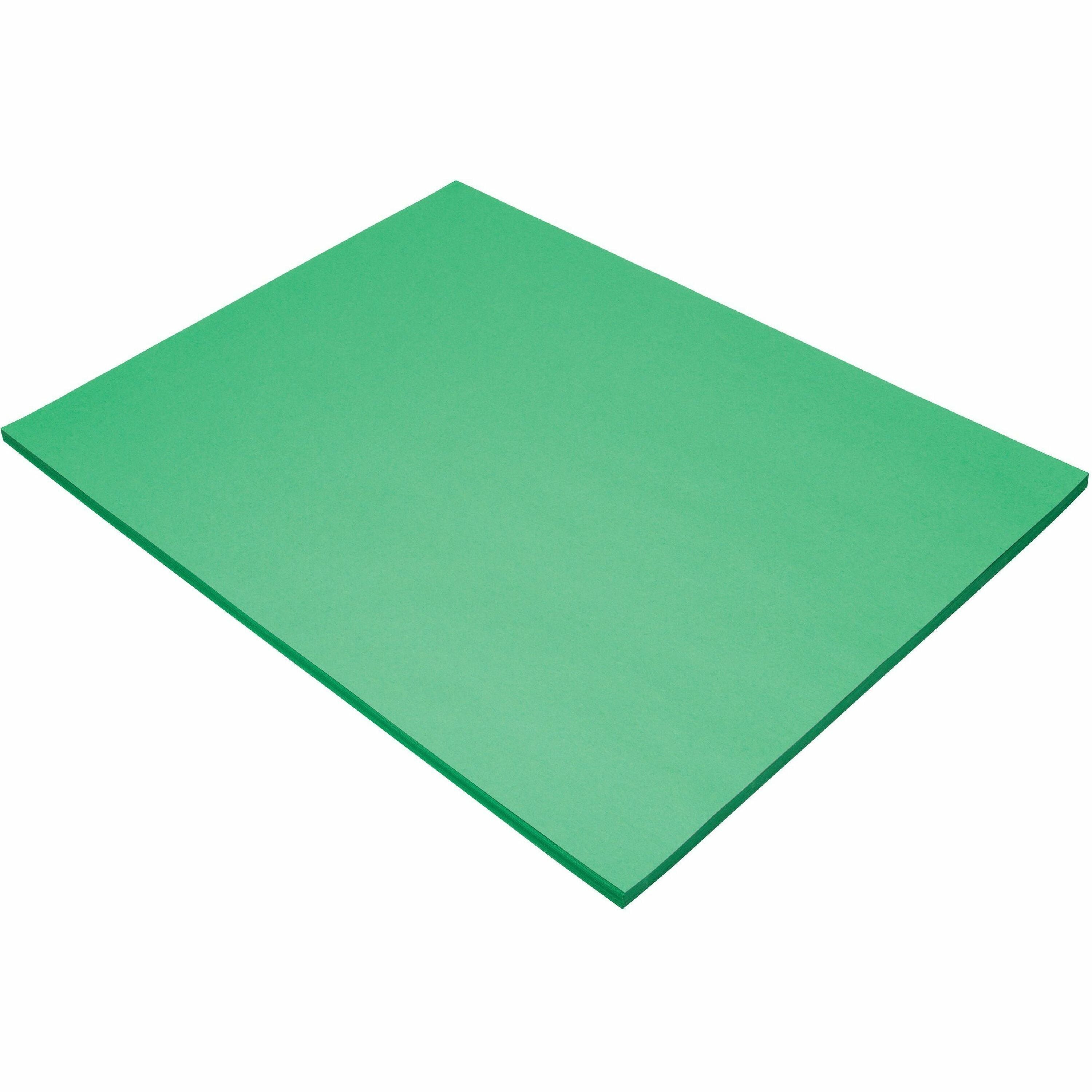 Tru-Ray Construction Paper - 24" Width x 18" Length - 76 lb Basis Weight - Festive Green - Sulphite - 50 / Pack