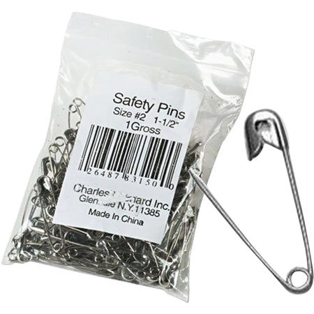Charles Leonard Safety Pins - 1.5" Length - Rust Resistant - Silver - Steel - 144 / Pack