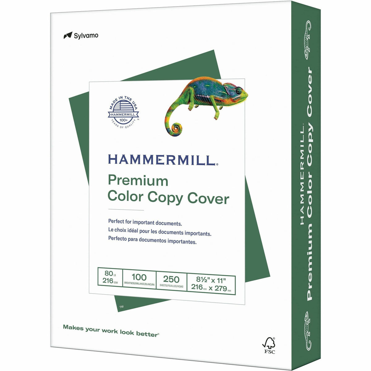 Hammermill Premium Color Copy Cover - White - 100 Brightness - Letter - 8 1/2" x 11" - 80 lb Basis Weight - Extra Smooth - Acid-free, Jam-free - White - 250 / Pack