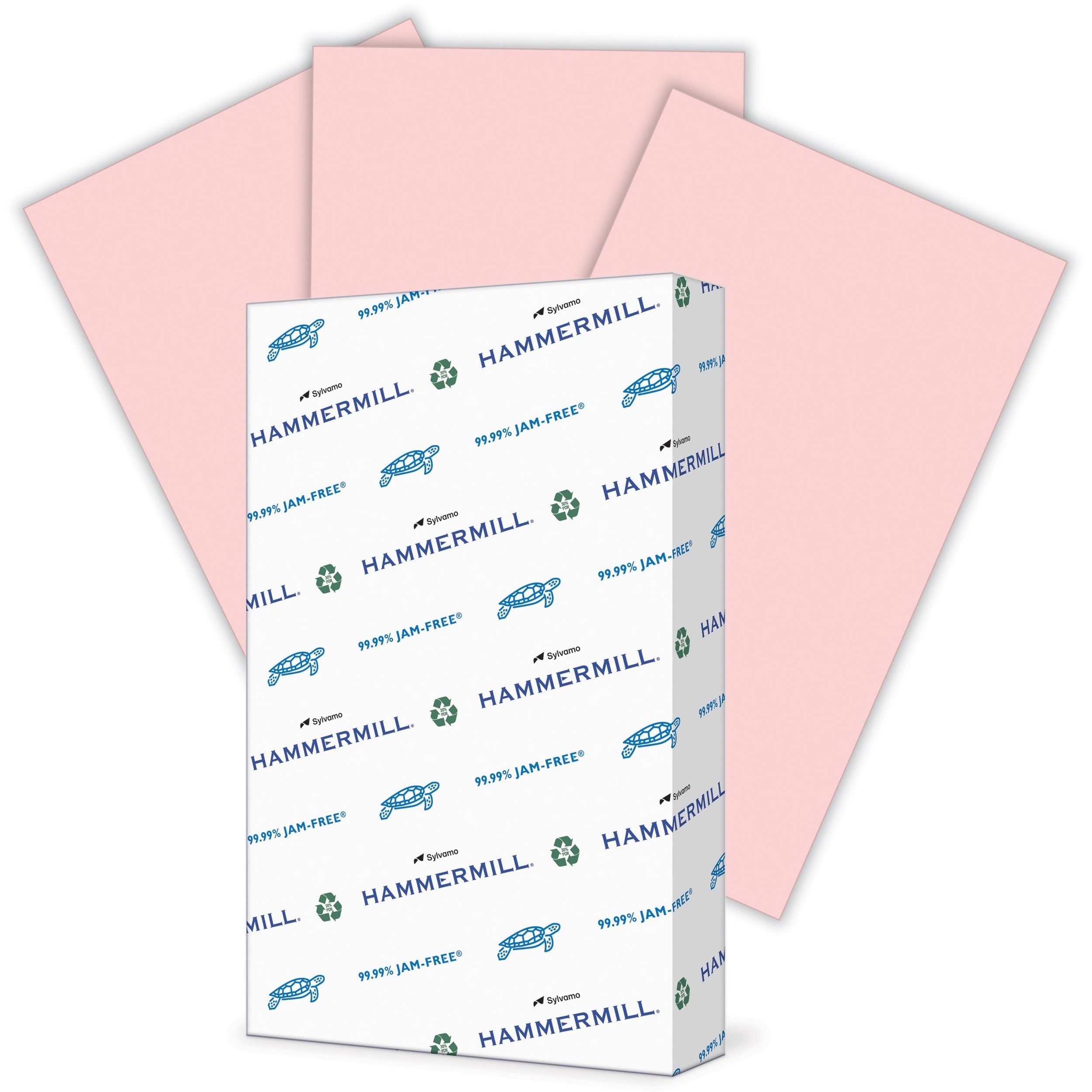Hammermill Colors Recycled Copy Paper - Pink - 8 1/2" x 14" - 20 lb Basis Weight - Smooth - Sustainable Forestry Initiative (SFI) - Acid-free, Archival-safe - Pink - 500 / Ream
