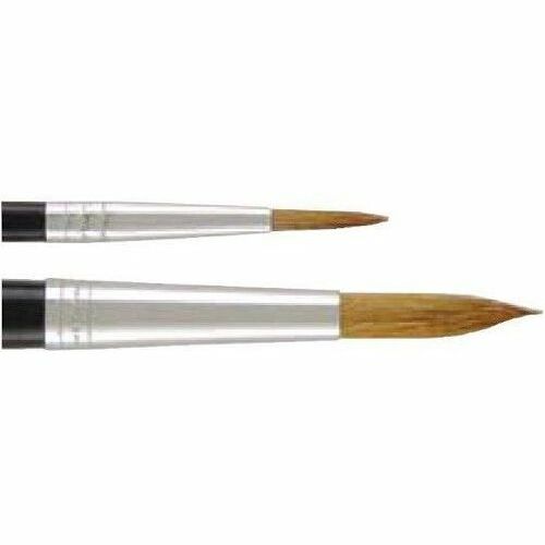 Charles Leonard Size 4 Water Color Pointed Brushes - No. 4 - Hardwood Handle - Aluminum Ferrule - 1 Dozen