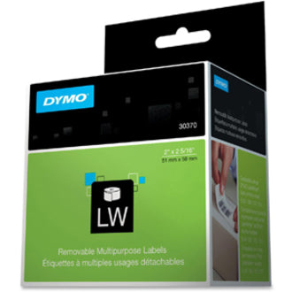 Dymo Removable Multipurpose LabelWriter Labels - 2" Width x 2 11/32" Length - White - 250 / Roll - 1 / Box