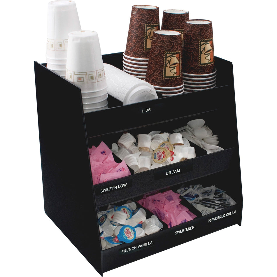 Vertiflex Vertical 3-Shelf Condiment Organizer - 9 Compartment(s) - 15" Height x 14.50" Width x 11.75" Depth - Black - 1 Each